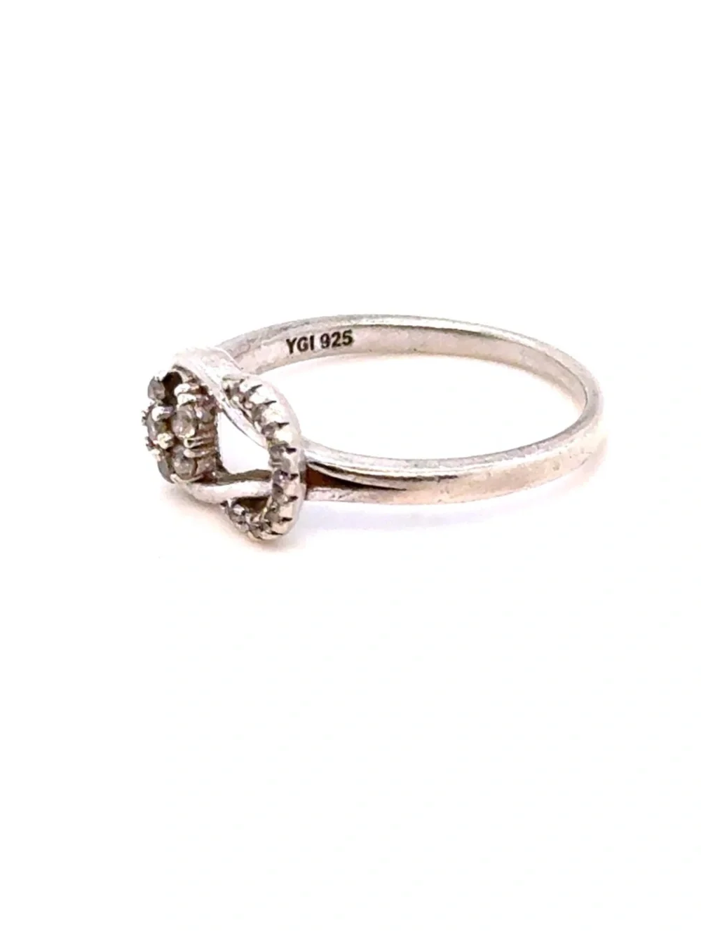 Sterling Silver‎ Infinity Cluster Ring (Missing 1 Stone)